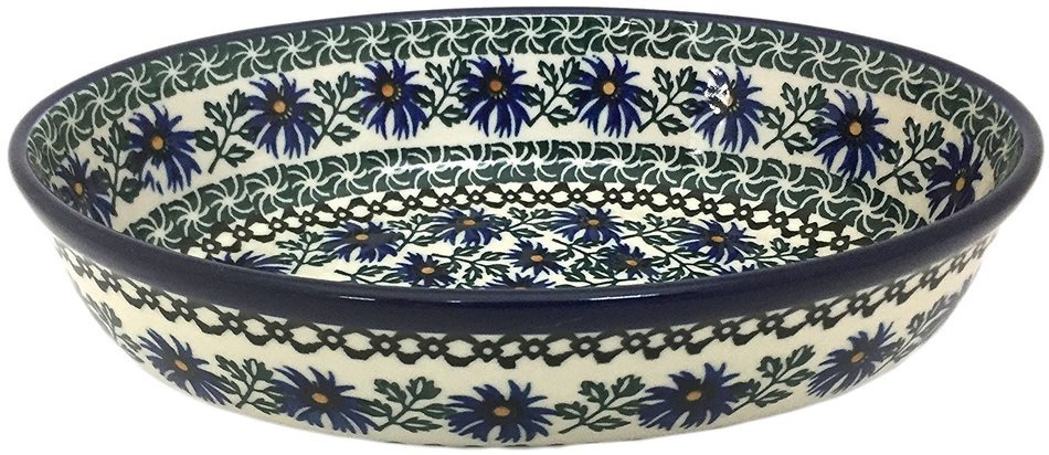 New Polish Pottery OVAL BAKER 9" X 6" Boleslawiec CA Pattern 976 Euro Stoneware