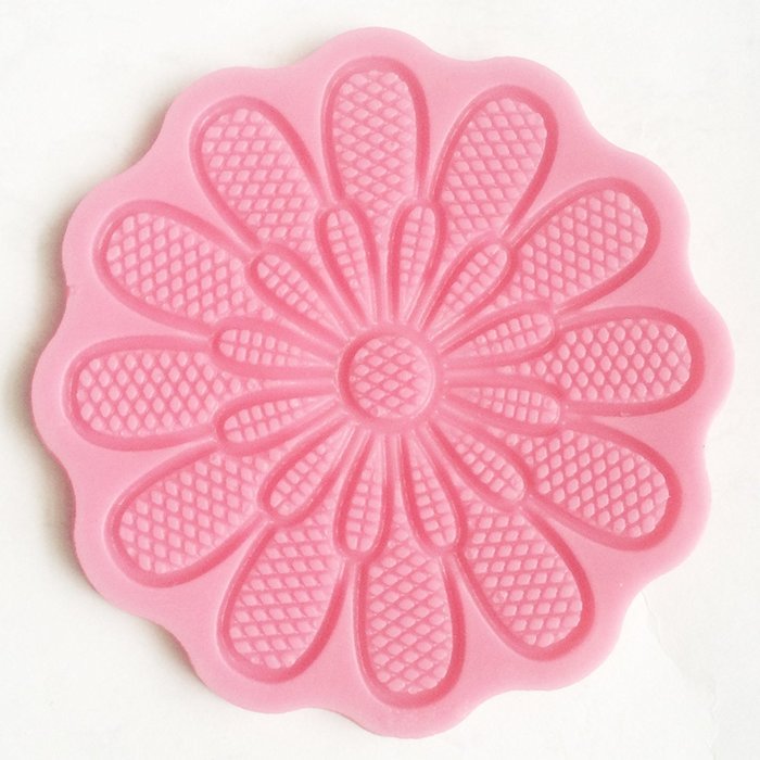 Layered Daisy Flower Lace Mould Sugarcraft Fondant Cake Cupcake Decoration Tool Icing Silicone Mold Diameter 8.5cm