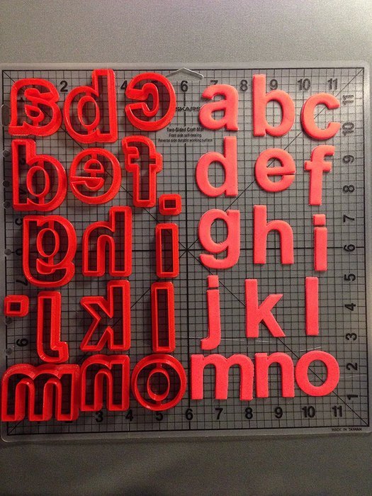 Arial Bold Lowercase Alphabet Cookie Cutter Set (Full Set 2 inches) N2