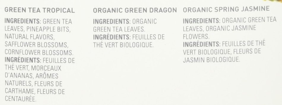 Mighty Leaf Tea Green Variety, 15 Count Whole Leaf Pouch, 1.32 oz (Packaging May vary) N6