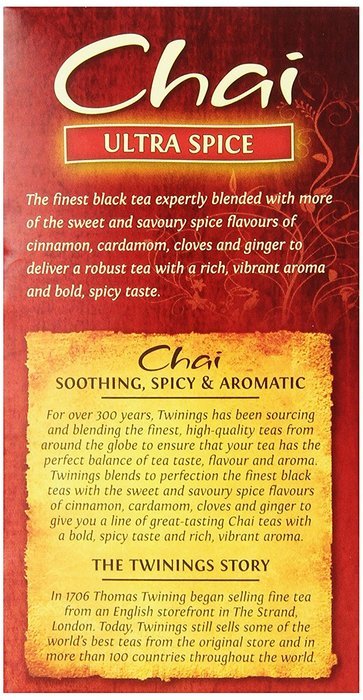 Twinings Ultra Spice Chai, 20 Individual Tea Bags, 1.41 Ounce N7