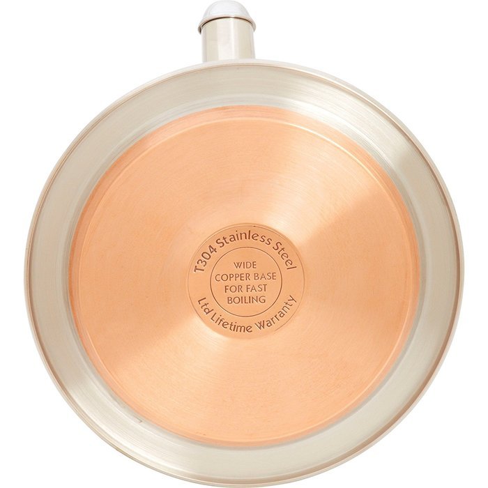 Chef's Secret KTTKC Surgical Stainless Steel Tea Kettle with Copper Capsule Bottom, Mirror Finish, 2.75 Quarts N6