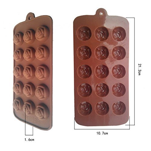 Silicone 15-Holes Rose Shape Cupcake Jelly Ice Candy Mould Mini Cake Mold