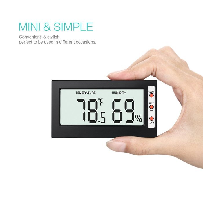 Oria Indoor Digital Thermometer Hygrometer Monitor - Temperature + Humidity Sensor with larger LCD Display, &deg;C... N4