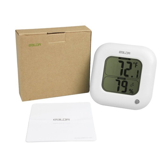 BALDR Square Thermometer and Hygrometer with Temperature Humidity Display Temperature Sensor (Blue) N16