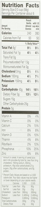 Cascadian Farm Cereal Organic Granola, French Vanilla Almond, 13 Ounce N7