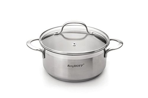 BergHOFF Bistro Covered 7" Casserole, Silver