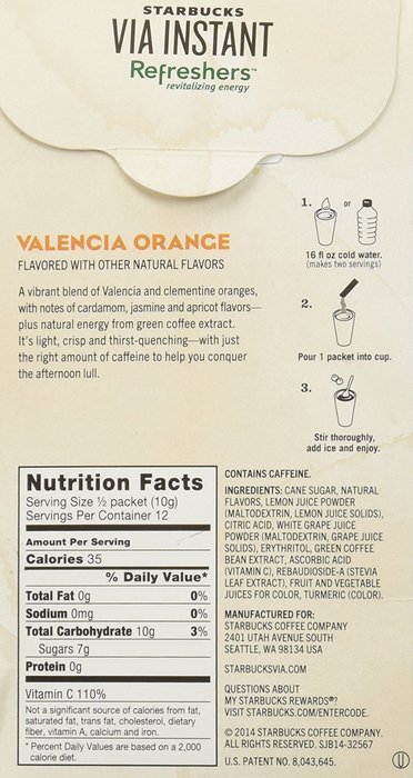 Starbucks VIA Refreshers&ordf; Valencia Orange, 6 count N2