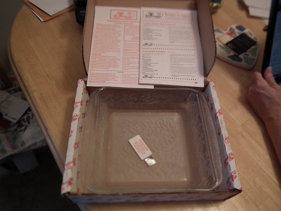 Princess House Clear Glass #540 Fantasia 10" Square Baking Dish