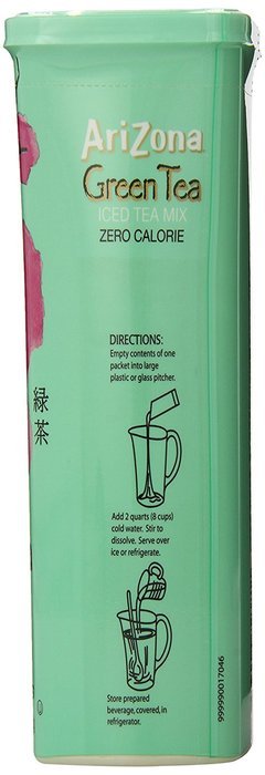 AriZona Sugar Free Green Tea with Ginseng & Honey Iced Tea Mix, 1.7-Ounce, 2 QT Stix in Canister (Pack of 4) N4