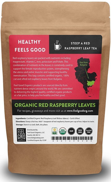 Organic Red Raspberry Leaves - Cut & Sifted - 16oz Resealable Bag (1lb) - 100% Raw From Bulgaria N7