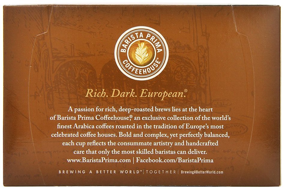 Barista Prima Coffeehouse Coffee, Keurig K-Cups, Italian Roast, Dark Roast, 24- Count N24