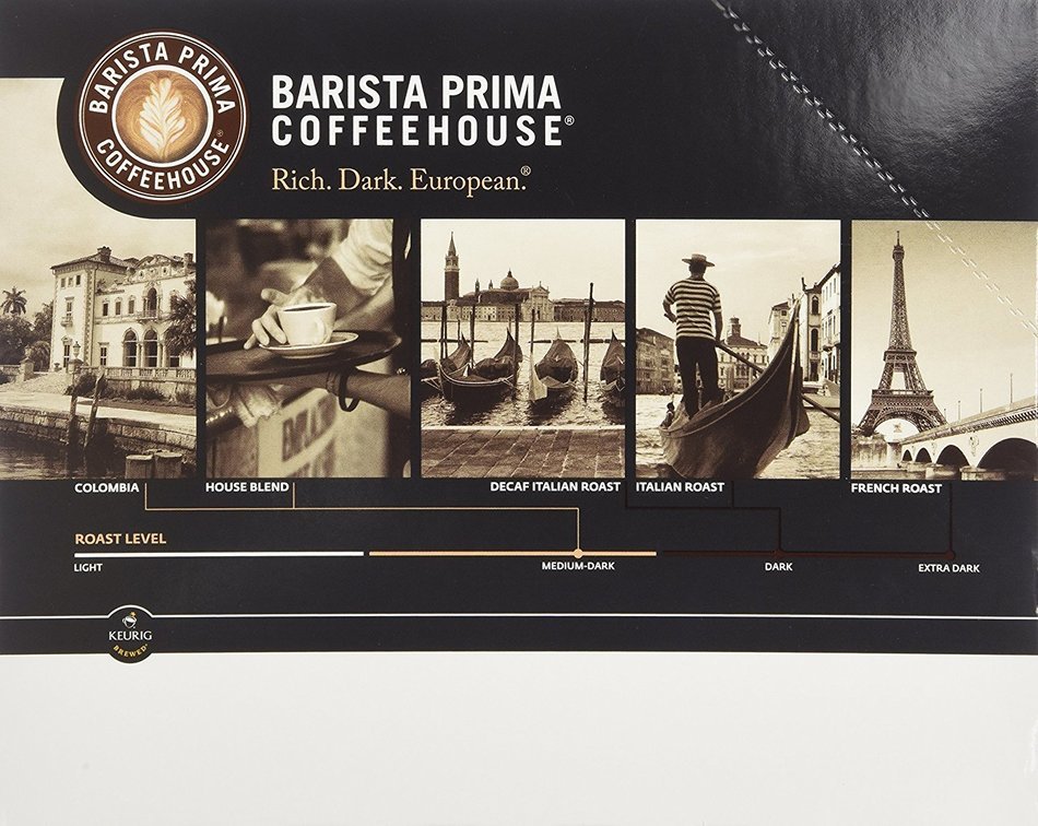 Barista Prima Coffeehouse Coffee, Keurig K-Cups, Italian Roast, Dark Roast, 24- Count N28