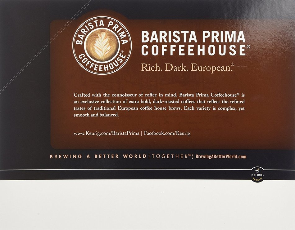 Barista Prima Coffeehouse Coffee, Keurig K-Cups, Italian Roast, Dark Roast, 24- Count N30