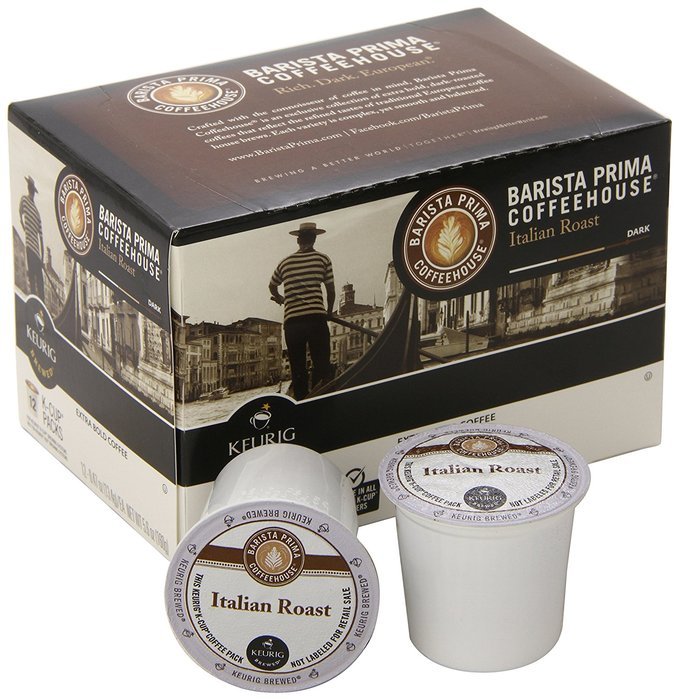 Barista Prima Coffeehouse Coffee, Keurig K-Cups, Italian Roast, Dark Roast, 24- Count N39