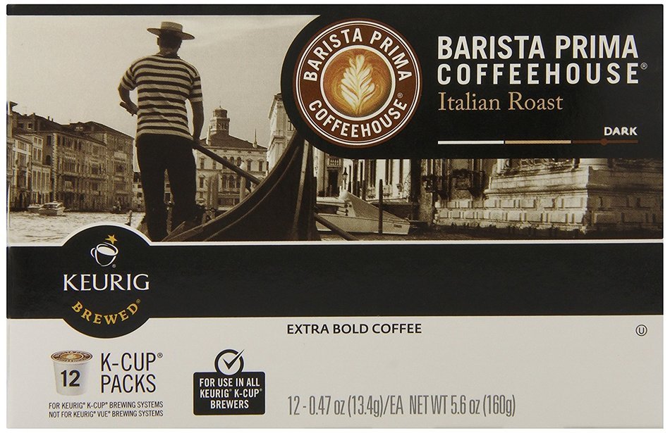 Barista Prima Coffeehouse Coffee, Keurig K-Cups, Italian Roast, Dark Roast, 24- Count N40