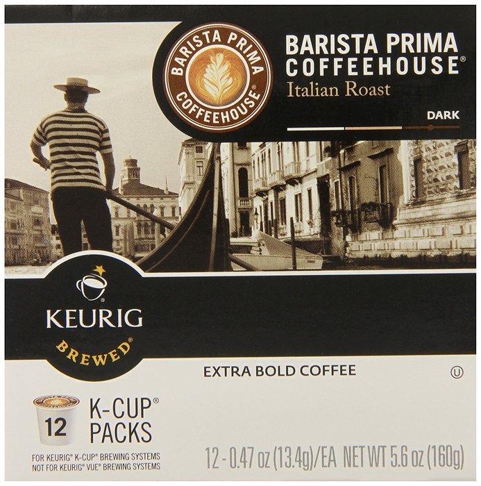 Barista Prima Coffeehouse Coffee, Keurig K-Cups, Italian Roast, Dark Roast, 24- Count N42