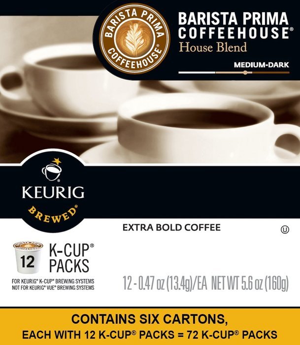 Barista Prima Coffeehouse Coffee, Keurig K-Cups, Italian Roast, Dark Roast, 24- Count N47