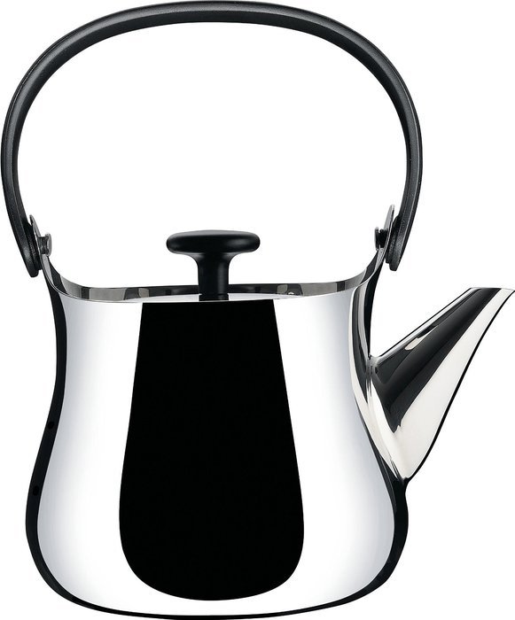 Alessi "Cha" Kettle/Teapot in 18/10 Stainless Steel Mirror Polished Handle And Knob in Thermoplastic Resin Magnetic...