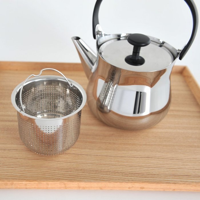 Alessi "Cha" Kettle/Teapot in 18/10 Stainless Steel Mirror Polished Handle And Knob in Thermoplastic Resin Magnetic... N3