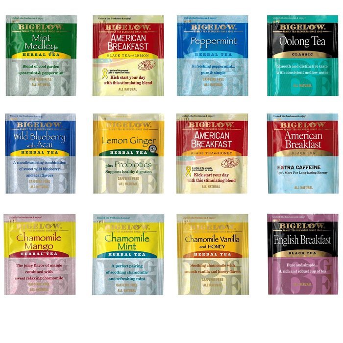 Bigelow Tea Sampler 54 Classic Flavor Assortment Tea Bags in Foil with Deliciously Rich Flavor Variations - Green... N3