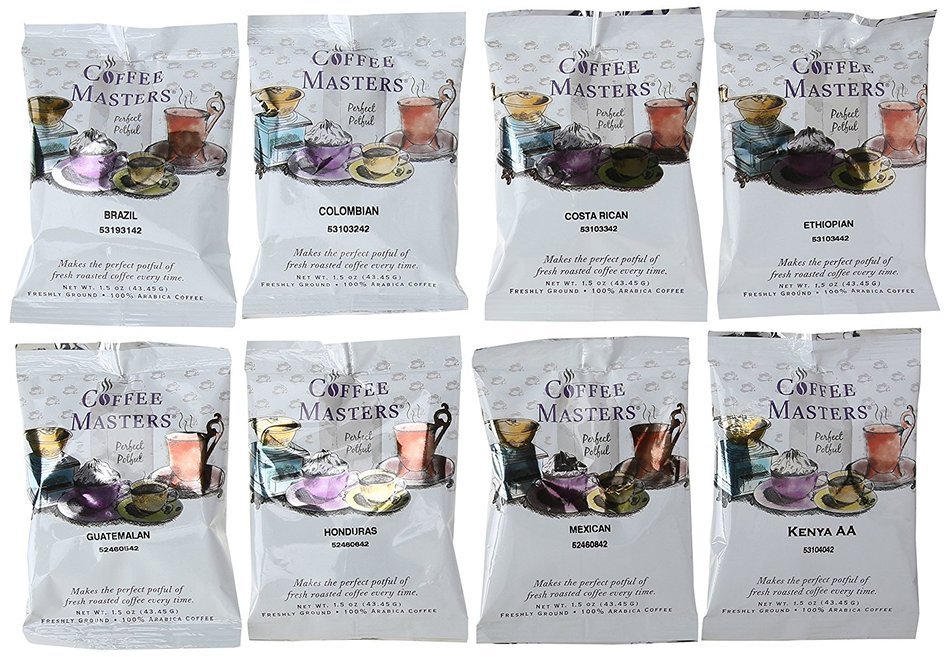 Coffee Masters New Around the World in Twelve Coffees Variety Pack Gift Set, Ground, 1.5-ounce Packets (Pack of...