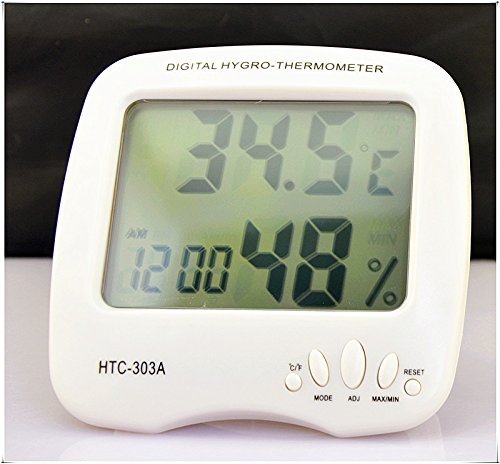 Eulay HTC-303A Digital Indoor Thermometer Hygrometer with Alarm Clock & Date