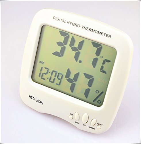 Eulay HTC-303A Digital Indoor Thermometer Hygrometer with Alarm Clock & Date N2