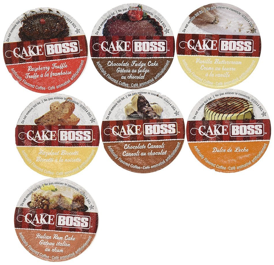20 Cup Cake Boss® FLAVORED ONLY Coffee Sampler! 7 New Delicious Flavors! NO DECAF! Chocolate Cannoli, Italian...