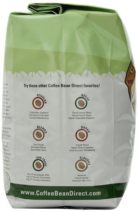 Coffee Bean Direct Ethiopian Yirgacheffe, Whole Bean Coffee, 5-Pound Bag N4