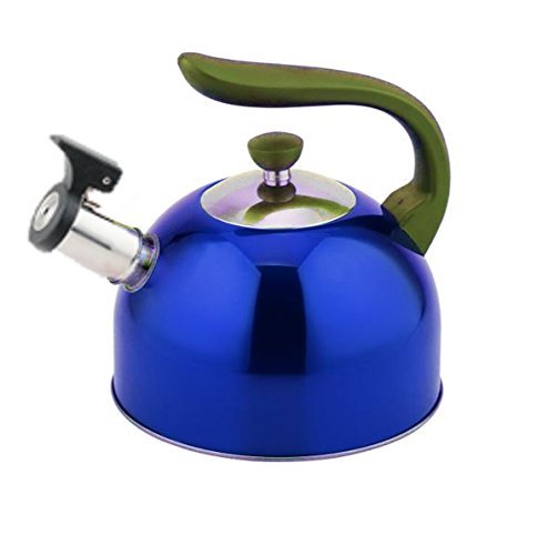 Europeware K40595BLUE Stainless Steel Whistling Tea Kettle, Blue