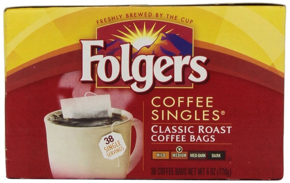 Folgers Singles Classic Roast Coffee Bags, 6 Ounce