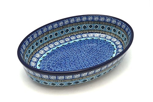 Polish Pottery Baker - Oval - Medium - Aztec Sky