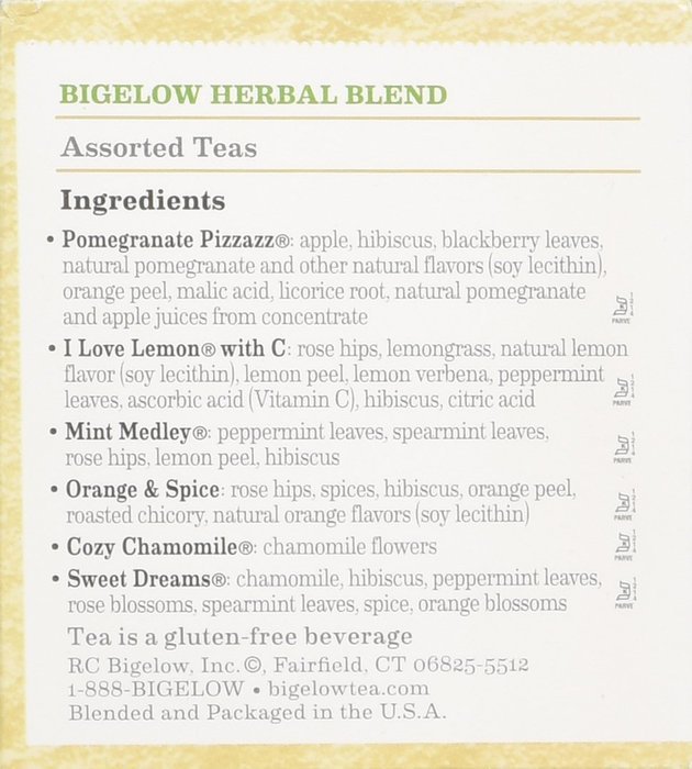 Bigelow 6 Assorted Herbal Teas, 18 Count Box N2