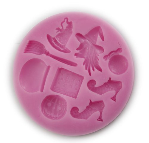 Autek Magic Heels Witch Broom Fondant Mold Silicone Sugar Craft Cake Decorating #3DMold-102 N2