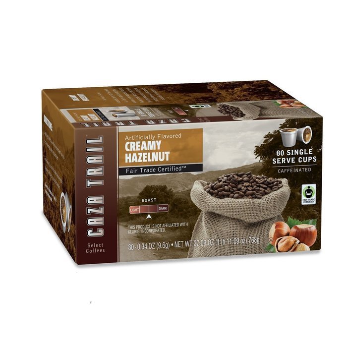 Caza Trail Coffee K-Cup Pods Creamy Hazelnut Flavor 80 Ct