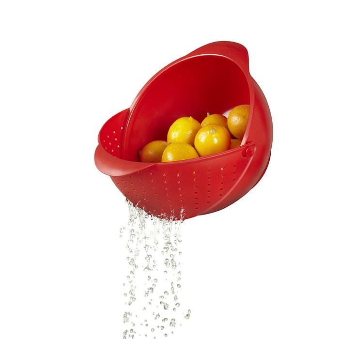 Umbra Rinse Bowl and Strainer, Red N2
