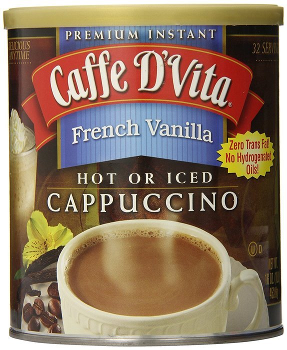 Caffe D'Vita French Vanilla Cappuccino, 16 Ounce Cans (Pack of 6)
