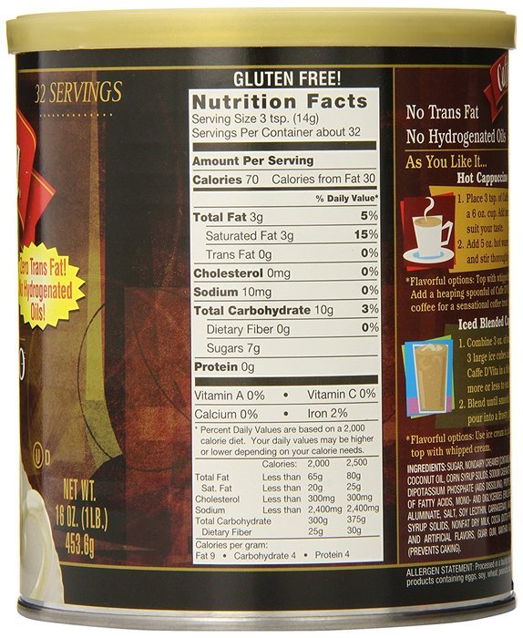 Caffe D'Vita French Vanilla Cappuccino, 16 Ounce Cans (Pack of 6) N2