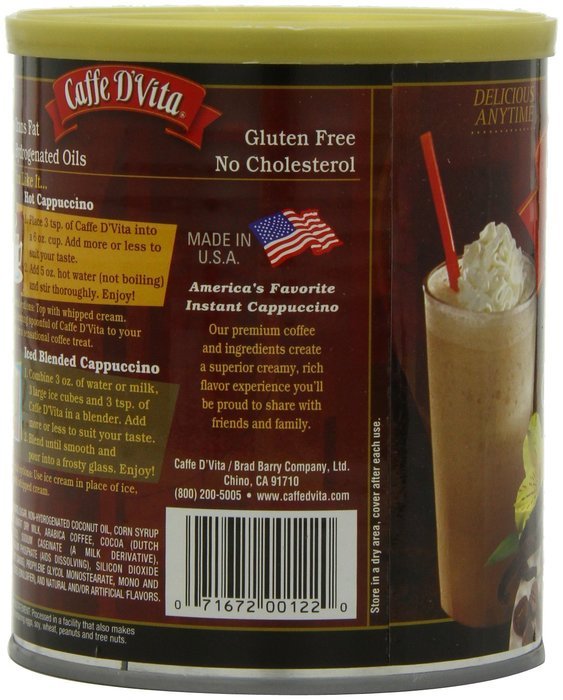 Caffe D'Vita French Vanilla Cappuccino, 16 Ounce Cans (Pack of 6) N5