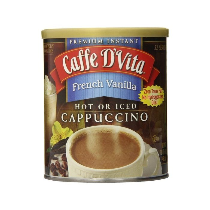 Caffe D'Vita French Vanilla Cappuccino, 16 Ounce Cans (Pack of 6) N10