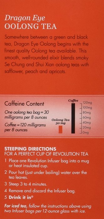 Revolution Tea, Dragon Eye Oolong Tea, 16 Flow-through Infuser Bags in a Stay-fresh Container N2