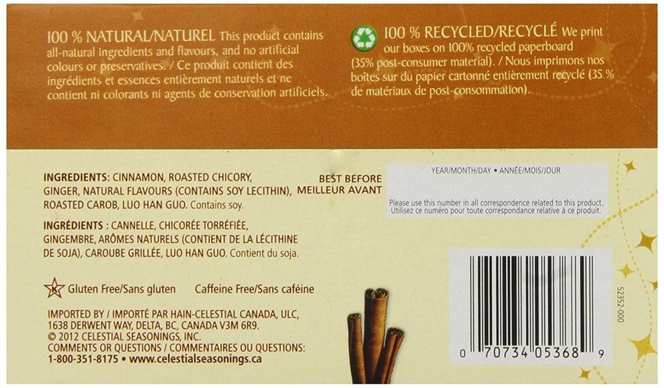 Celestial Seasonings Holiday Herbal Tea, Gingerbread Spice, 20 Count N2