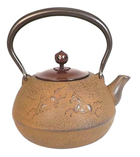 Naubu Iron Kettle Heisei Horse Skin Copper Lid Rust Color 1.0L（japan import）