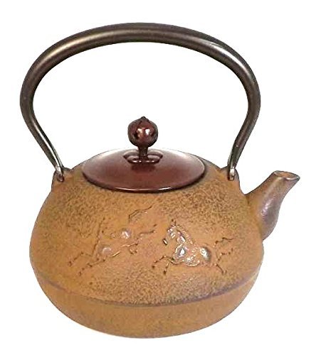 Naubu Iron Kettle Heisei Horse Skin Copper Lid Rust Color 1.0L（japan import） N2