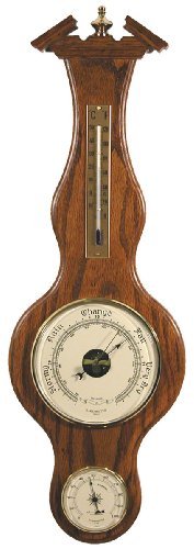 Banjo Barometer Thermometer Hygrometer in Dark Oak by West and Company