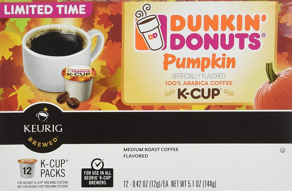 Dunkin Donuts Pumpkin Spice Flavor K-Cups for Keurig Coffee Brewers, 16 Count N4