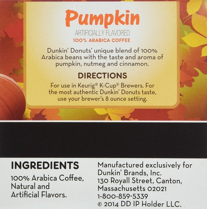 Dunkin Donuts Pumpkin Spice Flavor K-Cups for Keurig Coffee Brewers, 16 Count N5