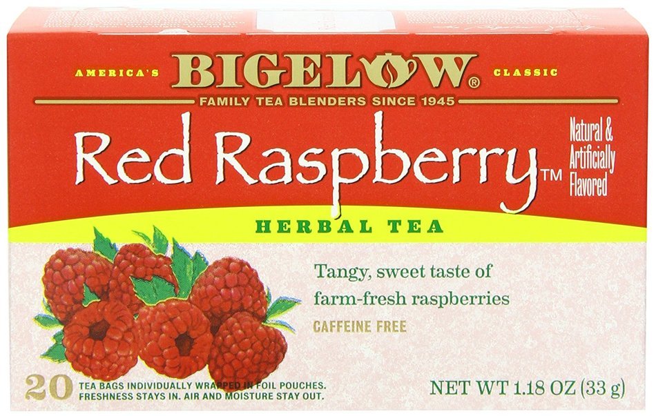 Bigelow Red Raspberry Herbal Tea, 20-Count Boxes (Pack of 6)