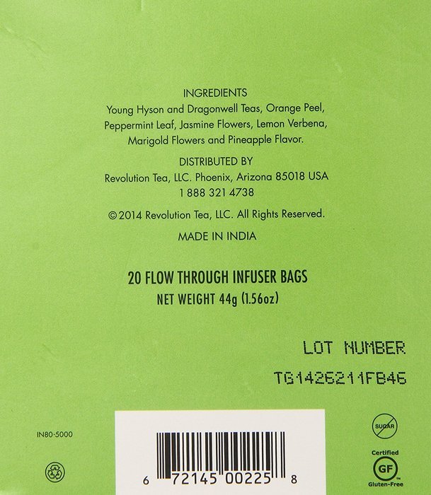 Revolution Tea Tropical Green Teabags, 20 Count N3